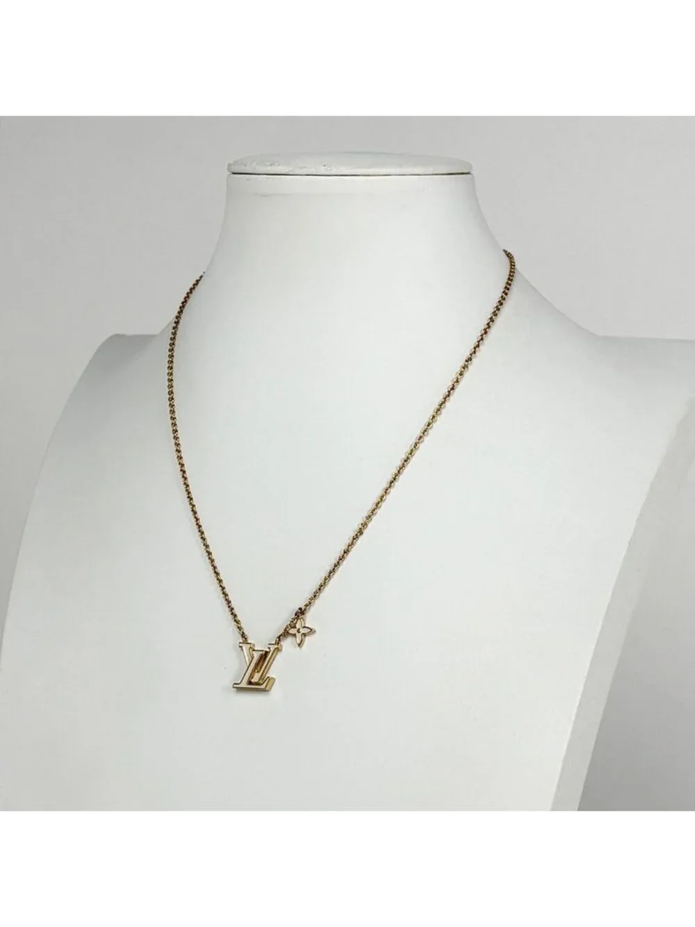 Louis Vuitton Necklace LV Iconic Enamel Logo Gold Plated White